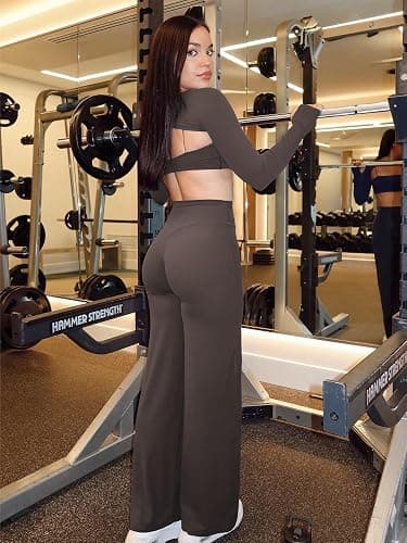 YEOREO Workout Leggings Womens No Front Seam Straight Leggings 29"/ 31.5"/ 33"/ 35" High Waist Buttery Eddiy Gym Yoga Pants thumbnail 3