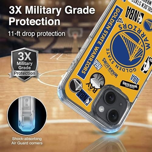 Head Case Designs Officially Licensed NBA Sticker Collage Golden State Warriors Gel Case [Military Grade Protection] Compatible with Apple iPhone 15 and Compatible with MagSafe thumbnail 3