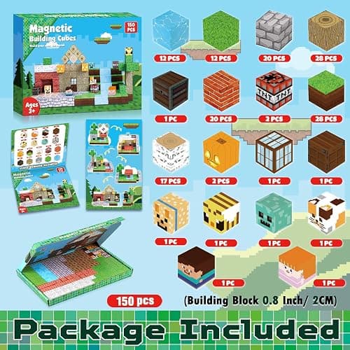 ToyUnited 150PCS Magnetic Blocks - Magnetic Building Cubes Magnetic Tiles Stacking, STEM Montessori Sensory Toys for Toddlers Kids Aged 3 4 5 6 7 8 9 10 11 12 Year Old Boys Girls Gifts thumbnail 2
