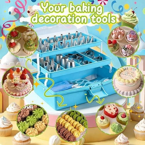 Suuker Cake Decorating Tools Supplies Kit, 236 Pieces Baking Accessories with Storage Case, Frosting Piping Kit, Piping Bags and Tips Set with 36 Numbered Piping Tips, Pastry Bags for Cake thumbnail 6