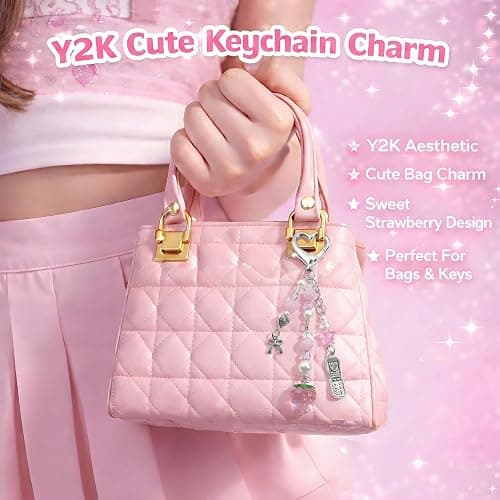 AGEN KGEN Novelty keychains Aesthetic Y2K Keychain Charms Stylish Keychains Accessories for Women Bag Purse Gifts thumbnail 3