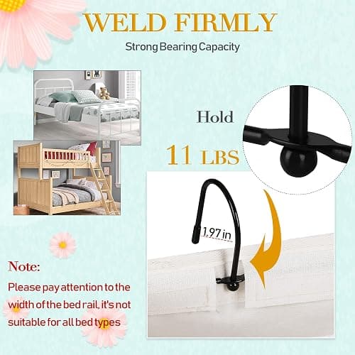 Ozzptuu Bedside Caddy Bedside Storage Bag for Headboards/Bunk Bed | Hanging Bed Caddy with Hooks fits Bunk bed Hospital Beds Dorm Bed Rails, Essentials for Phones, Books, Remotes, Water Bottles thumbnail 3