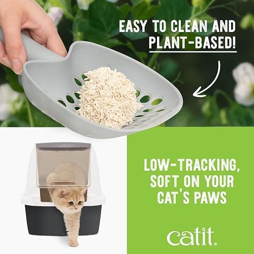 Catit Go Natural Pea Husk Clumping Cat Litter, Unscented, 5.6 kg, Dust Free & Lightweight Cat Litter, Easy to Scoop, Litiere Pour Chat thumbnail 9
