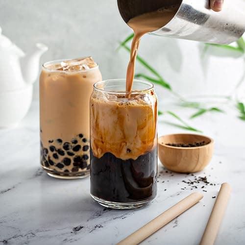 Drinking Glasses Set of 6 - Can Shaped Glass Cups Highball Glasses, 16oz Can Glass, Iced Coffee Glasses, Iced Tea Glasses, Tumbler Cup, Cocktail Glasses, Whiskey Soda Clear Water Cup Beer Glasses. thumbnail 6