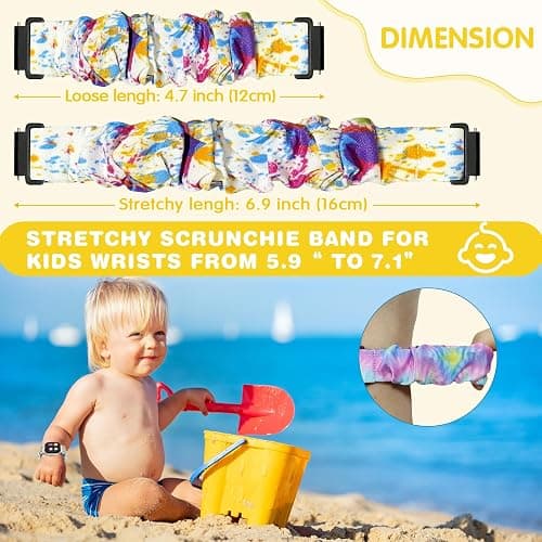 sylacor Scrunchie Bands Compatible with Gizmo Watch 3 2 1/ Gabb Watch 3 2 1 and SyncUP Kids Watch, Solo Loop 20mm Cute Stretchy Gizmo Watch Band for Kids Boys Girls thumbnail 3