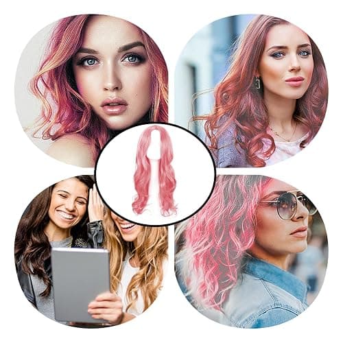 Long Pink Wig, Pink Wigs For Women, Party Wigs Womens Wig 28 Inch/70 cm Long WigS for Charming Women LoNg Curly Full Hair Synthetic LonG WiG for Girls Cosplay Party Daily Use thumbnail 7