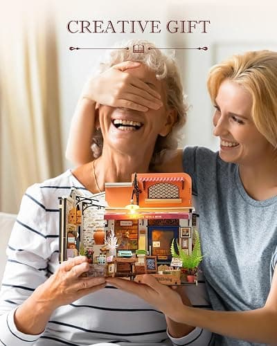 Rolife DIY Miniature House Kit 1:20 Scale Bookstore, Build Mini House Building Kit with LED Lights Craft Kits for Aduls Gifts for Him Her thumbnail 7