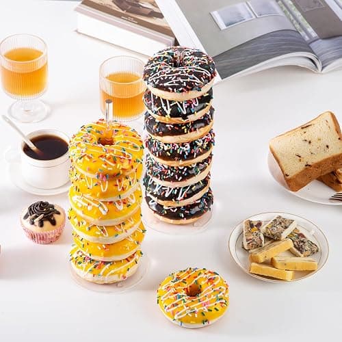 HENABLE 4PCS Acrylic Donut Display Stand Tower - Dessert Table Holder for Donuts, Bagels & Doughnuts - Perfect for Parties, Christmas, Birthday & New Year thumbnail 2