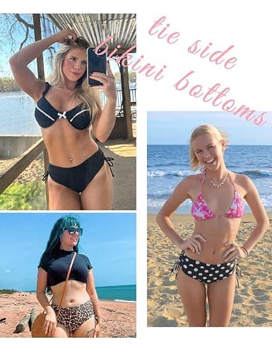 Bonneuitbebe Women's Bikini Bottoms Full Coverage Swim Bottoms Mid Waisted Swimsuit Bathing Suit Bottom thumbnail 5
