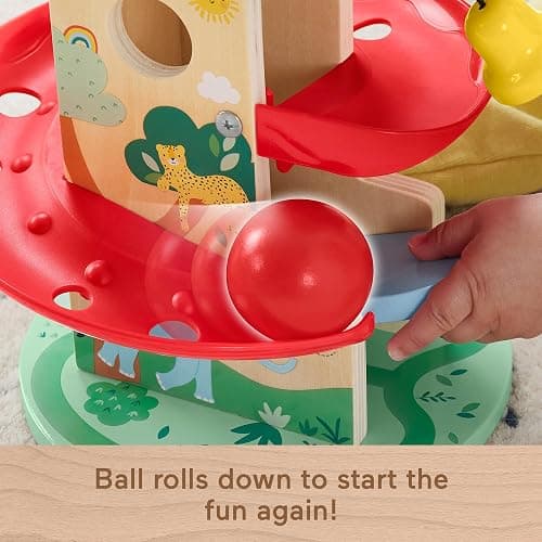 Tatum: Fisher-Price Wood Baby Toy Treehouse Ball Run, 2-Piece Wooden Activity for Developmental Play Infants & Toddlers Ages 9+ Months thumbnail 5