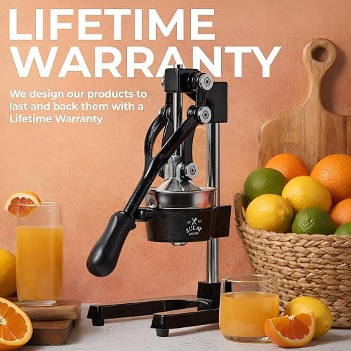Zulay Kitchen Cast Iron Juicer - Easy-to-Clean Heavy-Duty Manual Juicer, Professional Citrus Juicer - Stainless Steel Lemon Squeezer - Manual Citrus Press & Orange Squeezer - Orange Juicer (Black) thumbnail 6