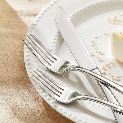 KINGSTONE 20 Pieces Silverware Set for 4, Premium Stainless Steel Flatware Set, Heavy Duty and Modern Design Cutlery Set, Mirror Polished, Dishwasher Safe thumbnail 6