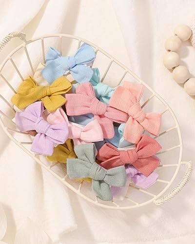 jollybows Mini Lined Hair Clips Bows for Babies, Infants, Toddlers, Girls and Teens - 40pcs 2" Tiny Barrettes thumbnail 9
