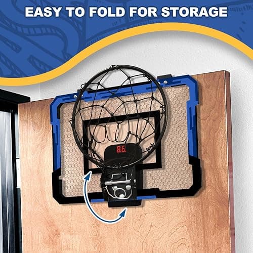 QDRAGON Basketball Hoop Indoor with Electronic Scorer, Mini Basketball Hoop with 3 Balls, Door Basketball Hoop Indoor Toys Gifts for Kid and Adult thumbnail 4