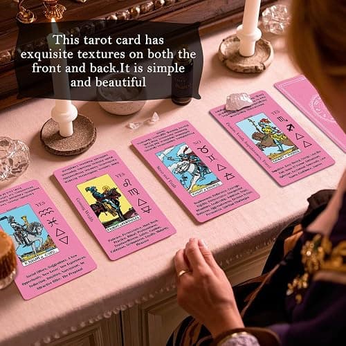 Smoostart Tarot Cards for Beginners with Meanings on Cards - Includes Premium Velvet Storage Bag & Guide Book - 450GSM Thicker thumbnail 5