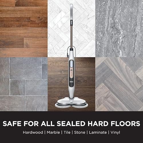 Shark Automatic Steam Mop - 2 Rotating Power Pads, 3 Steam Settings, Stain & Dirt Removal, For Sealed Hard Floors, 8m Cord, White & Grey S8201UK thumbnail 6
