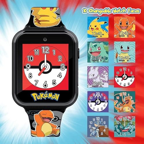 Pokémon Interactive Kids Smartwatch – Touchscreen Watch with Games, Camera, Voice Recorder, Step Tracker, Alarm & Timer – 10 Pokémon Watch Faces, USB Rechargeable – Fits Wrists 5.5" to 8" thumbnail 5