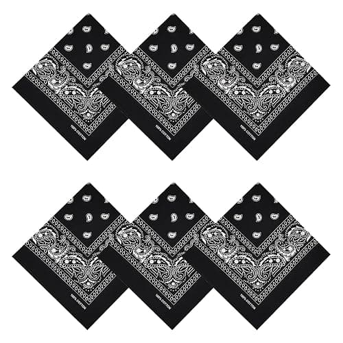 APIGANIZ 100% Cotton Bandanas, 21 x 21 inches, Set of 6 - Image 1