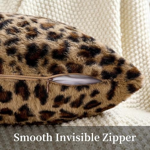 GALMAXS7 Cheetah Pillow Covers 18x18 Faux Fur Throw Pillow Covers Set of 2 Leopard Couch Pillow Covers Fluffy Soft Decorative for Home Living Room Bedroom thumbnail 3