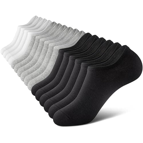 wernies No Show Socks Men, Low Cut Ankle Short Casual Cotton Socks with Non Slip Grips 6-10/11-13 - Image 1