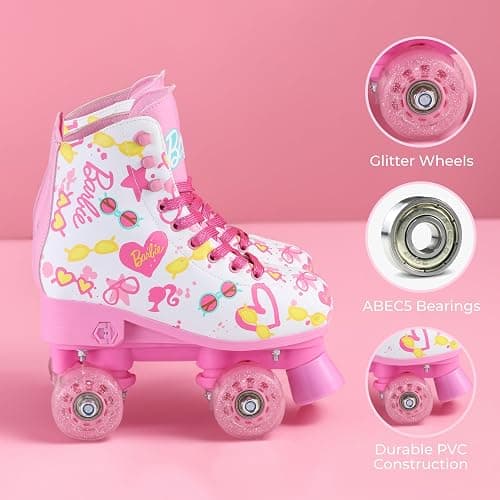 Barbie Roller Skates Foam Shoe Lining - Perfect For Active Fun and Adventures Pvc Girls' roller skate - BARBIE - 12-2 thumbnail 2