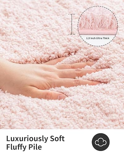 ILANGO Pink Bathroom Rugs 24" × 17" Non Slip & Super Absorbent Extra Thick Soft, Washable Bath Mat for Floor, Non Shedding Microfiber Plush Holiday Bath Rug with Rubber for Shower Sink thumbnail 3