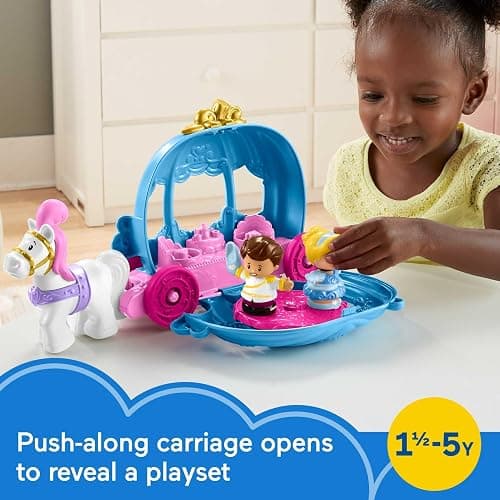 Fisher-Price Little People Toddler Toy Disney Princess Cinderella’s Dancing Carriage Playset with Figures for Pretend Play Ages 18+ Months​ thumbnail 3