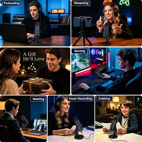 ZealSound Podcast Microphone for PC, Noise Cancellation USB Mic with Gain, Volume Adjustment & Mute Button, Monitoring & Echo, for YouTube, TikTok, Podcasting, Streaming, iPhone, iPad, Android, Mac thumbnail 8