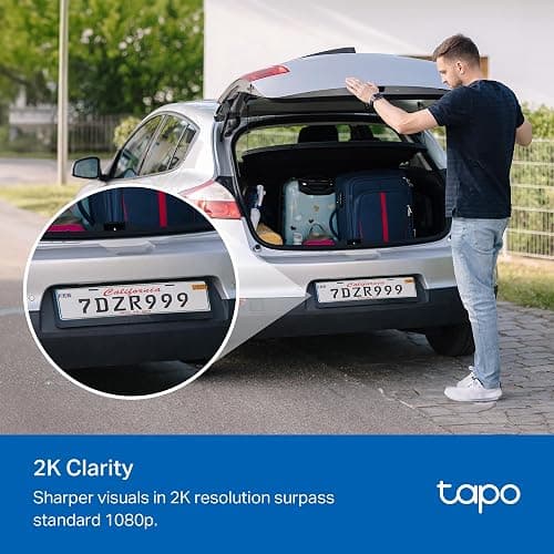 TP-Link Tapo Wire-Free Indoor/Outdoor Security Camera, 2K 3MP, Up to 180 Days of Battery Life, Smart Person Detection, SD/Cloud Storage, Spotlight Color Night Vision, No Hub Needed (Tapo C410) - BatteryCam - 2K 3MP thumbnail 3