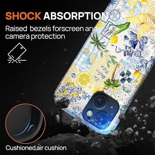 COTAIL Case for iPhone 13 14, Cute Phone Case, Lemon Summer Collage | Hybrid 2-Layer Phone Cover，Military-Grade Protection Durable Shockproof Anti-Scratch Cases thumbnail 5