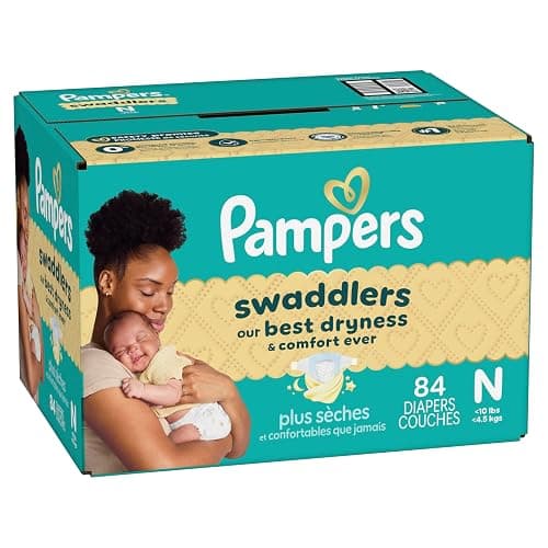 Pampers Swaddlers Newborn Diapers, Size Newborn (10 lbs), 84 Count, Fragrance Free, Hypoallergenic, Absorbent, Pediatrician Recommended, Skin Safe thumbnail 14