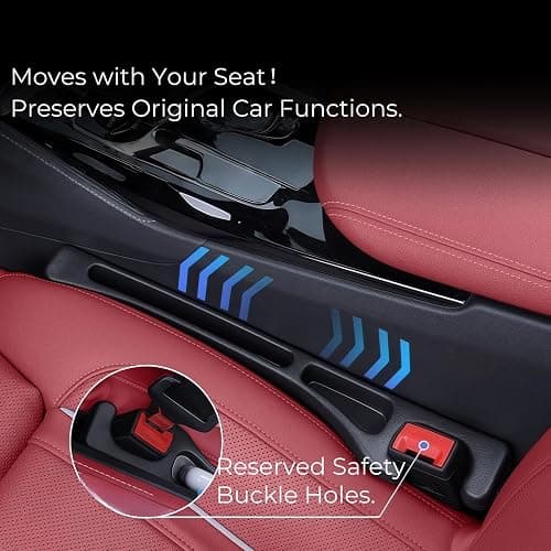 EnzeroTools Car Seat Gap Filler, 2-Pack No-Drop Seat Side Gap Seam Filler Organizer with Phone Holder, Universal Fit Fill The Gap Between Seat & Console, Perfect for Car, SUV, Truck thumbnail 3