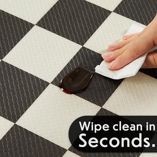 Ohocut Checkered Kitchen Mats for Floor Set of 2, 2 Pcs Black White Cushioned Non Slip Runner Rugs for Kitchen/Sink/Laundry, Comfort Aesthetic Cute Anti-Fatigue Foam Floor Mat 17.3"x29.5"+17.3"x47.2" thumbnail 6
