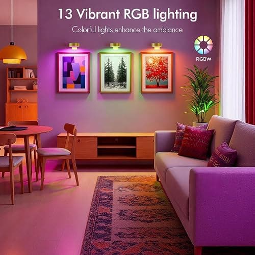 3-Pack Picture Lights for Wall, 13 RGB Color Changing Led Art Display Light with Rechargeable Battery Operated, Magnetic Painting Light with Remote Control, Wireless Home Wall Decorative Lighting thumbnail 2