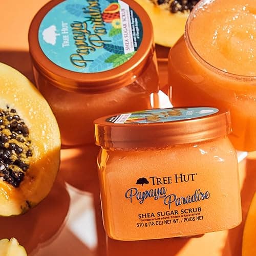 Tree Hut Papaya Paradise Shea Sugar Scrub, Exfoliating, Hydrating & Moisturizing Body Scrub with Shea Butter & Nourishing Essential Oils, Smooth & Soften Skin, 18 oz thumbnail 4