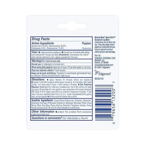 Banana Boat Sport Ultra SPF 50 Lip Sunscreen Twin Pack, Banana Boat Lip Balm SPF 50, Lip Sunblock, Travel Size Sunscreen for Lips, 2 Pack thumbnail 2