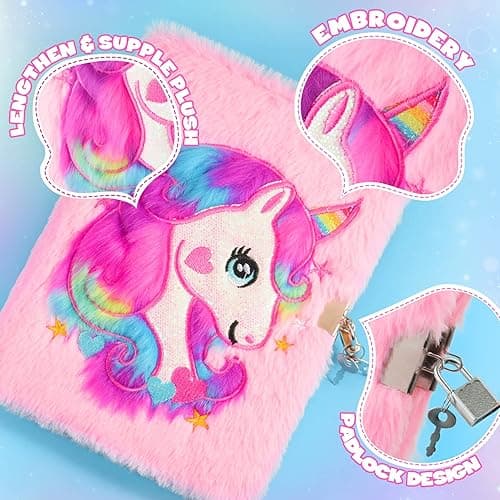 Gifts for 4-12 Year Old Girls, Luckades Unicorn Toys Diary with Lock for Girls Age 4-12 Educational Toys Unicorn Journal Notebook Unicorn Gifts for Girls Age 4-12 - Unicorn Diary thumbnail 4