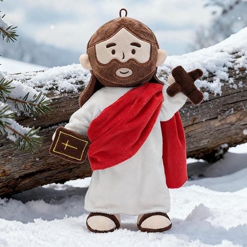 Yelakey Jesus Plush Doll with Jointed Skeleton Jesus Plushie 13.4" Poseable Jesus with Removable Accessories Easter Christian Gifts for Kids (Red) thumbnail 6