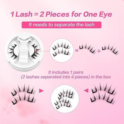 Reusable Magnetic Lashes Natural Look Magnetic Eyelashes without Eyeliner No Glue Needed False Eyelashes Magnetic Lashes Kit with Applicator thumbnail 8