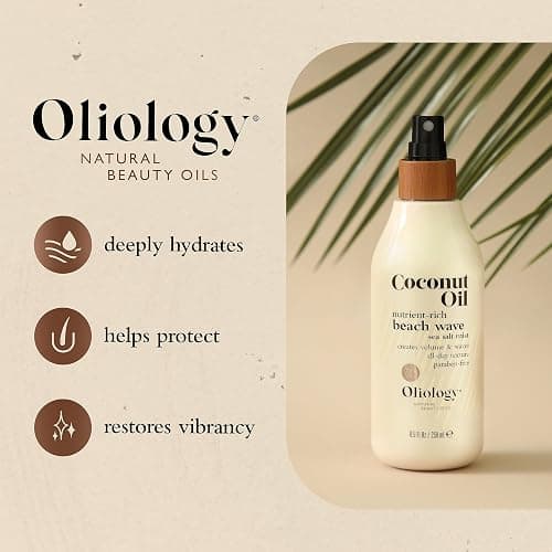 Oliology Coconut Oil Beach Wave Sea Salt Mist Spray - Creates Volume and Tousled Waves, Texture and Style that Lasts All Day (8 Oz) thumbnail 3