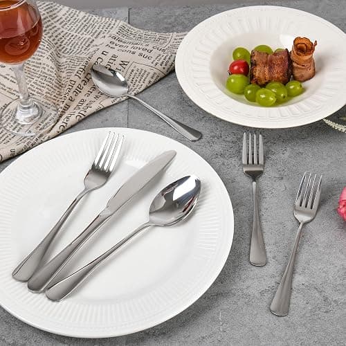 40 Piece Silverware Set with Drawer Organizer for 8, Heavy Duty Stainless Steel Flatware Cutlery Set, Fork Spoon Knife Set with Kitchen Essentials Organizer, Rust-proof, Dishwasher Safe thumbnail 2