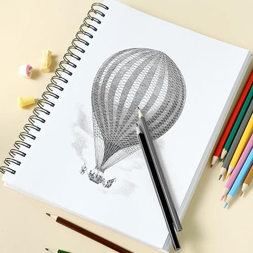 Ohuhu A4 Skizzenbuch Mischtechnik - 200g/m² säurefreies Papier (124 Seiten/62 Blatt), Spiralbindung Zeichenbuch A4 für Aquarell, Acryl & Bleistift, Sketchbook Ideal für Nass- & Trockentechniken thumbnail 5