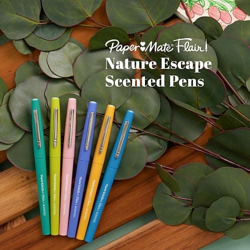 Paper Mate Flair Nature Escape Scented Felt Tip Pens, Medium Point (0.7mm), Assorted Colors, 16 Count - Perfect for Journaling, Writing, Coloring, Teacher Supplies thumbnail 3