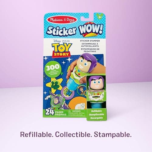 Melissa & Doug Sticker Wow!™ 24-Page Activity Pad and Sticker Stamper, 300 Stickers, Arts and Crafts Fidget Toy Collectible Character – Disney Buzz Lightyear - for Kids Ages 3+ - FSC Certified thumbnail 3
