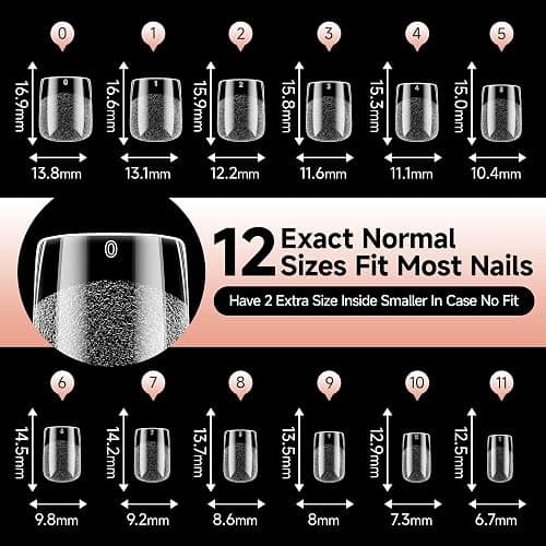 UNA GELLA Nail Tips Square: Pre-etched Matte Extra Short Square Soft Gel Nail Tips Full Cover 120pcs False Fake Nails Tips for Acrylic Nails Clear Gelly Tips Home DIY Salon 12 Sizes for Women thumbnail 9