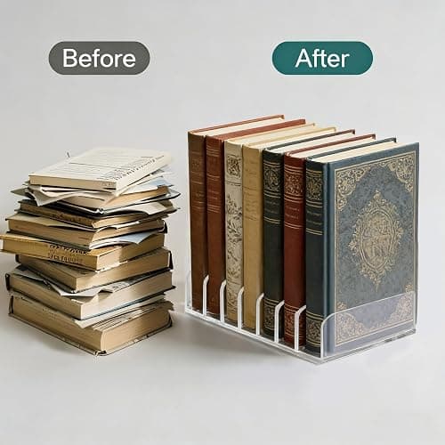 2Pcs Acrylic Notebook Organizer, 7 Slots Desktop Book Holder for Desk | Clear Acrylic Design Keeps Notebooks and Books Organized, Ideal for Office, Home, School and Workspace Storage thumbnail 6
