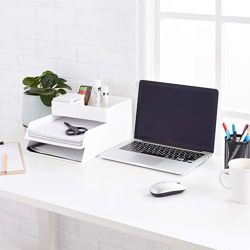 Amazon Basics Rectangular Plastic Organizer Accessory Tray, 24 x 17 x 5 cm, White thumbnail 2