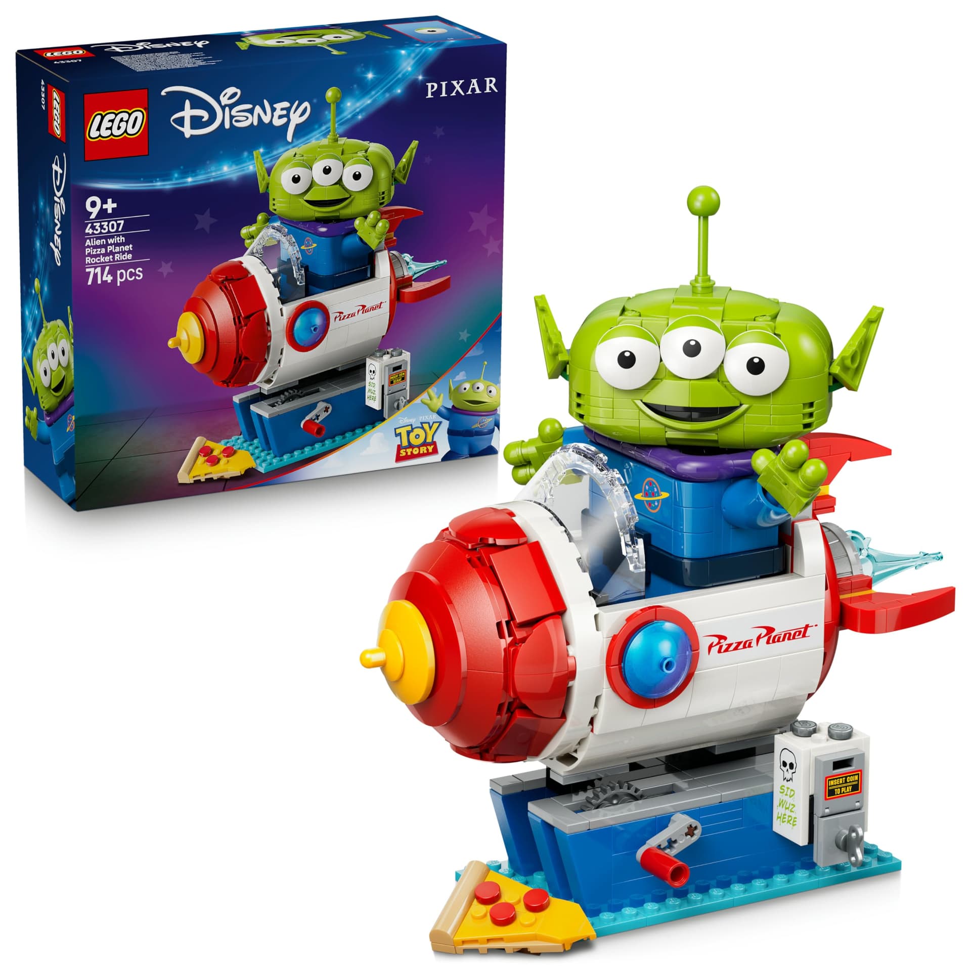LEGO | Disney Pixar Alien met Pizza Planet Rocket Rit - Ruimteschip Speelgoed met Alien Figuur - Kinderkamerdecoratie - Cadeau voor Jongens, Meisjes en Toy Story Fans vanaf 9 Jaar - 43307 - Image 1