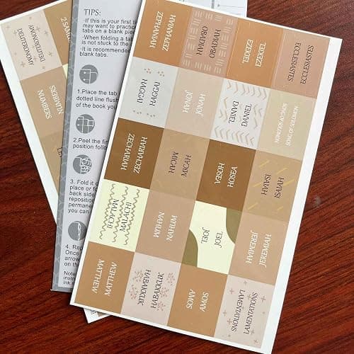 Laminated Bible Tabs, Reposition Large Print Stickers, Easy to Read and Apply Bible Tabs for Women and Man (Coffee Style) thumbnail 6