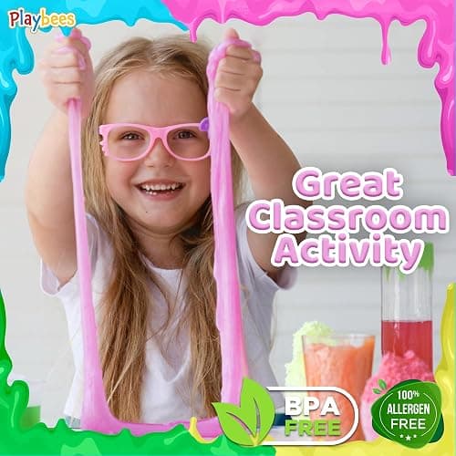 Playbees Glow in The Dark Slime – 6 Pack Neon Party Favors for Kids, Sensory Toy for Boys & Girls Ages 5+, Non-Toxic, Stretchy, Gooey Fun – Birthday, Halloween, Classroom & Treat Bags thumbnail 8